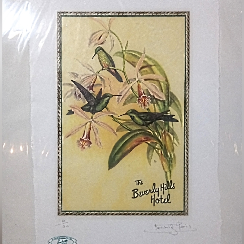 Beverly Hills Hotel, Birds, Limited Edition Print By Fairchild Paris